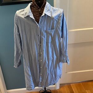Blue Striped women’s shirt dress